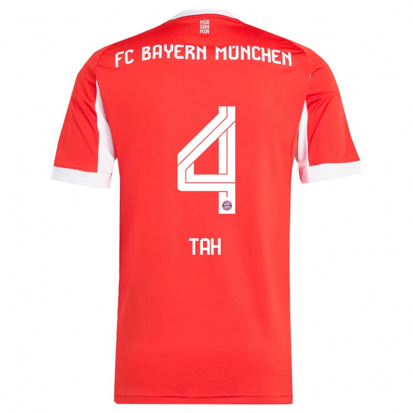 ילדים יונתן טאה #4 אדום לבן ג'רזי ביתית 2025/26 חולצה קצרה