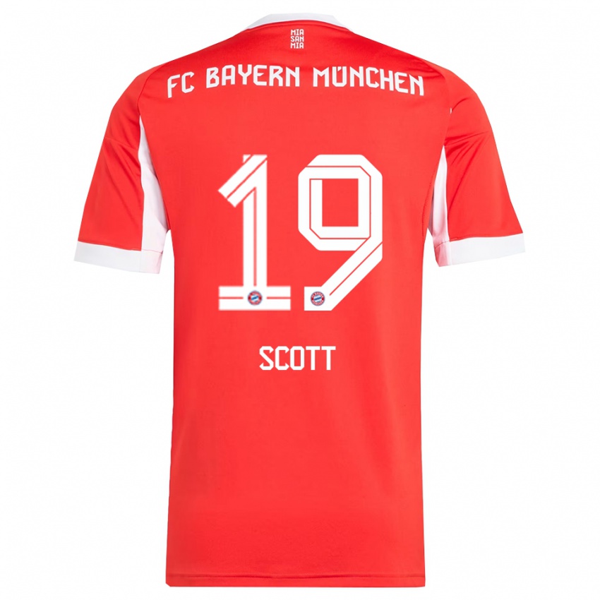 ילדים Michael Scott #19 אדום לבן ג'רזי ביתית 2025/26 חולצה קצרה