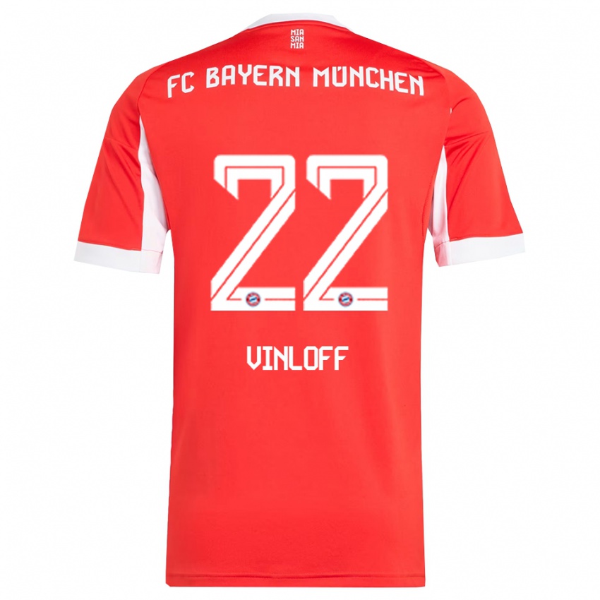 ילדים מתאו וינלוף #22 אדום לבן ג'רזי ביתית 2025/26 חולצה קצרה