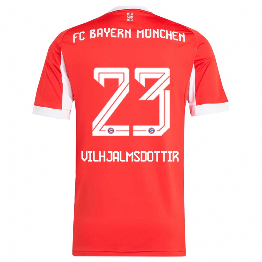 ילדים קרולינה לאה וילהילמסת'ורת #23 אדום לבן ג'רזי ביתית 2025/26 חולצה קצרה