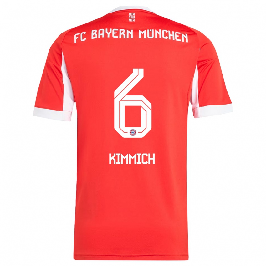 ילדים ג'ושוע קימיך #6 אדום לבן ג'רזי ביתית 2025/26 חולצה קצרה