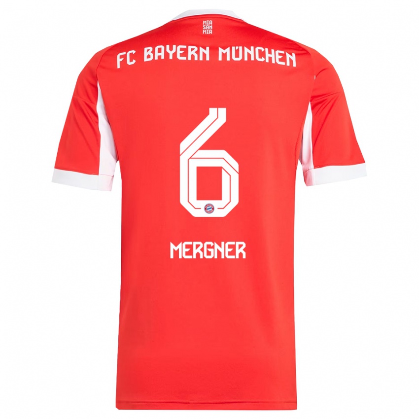 ילדים Max Mergner #6 אדום לבן ג'רזי ביתית 2025/26 חולצה קצרה