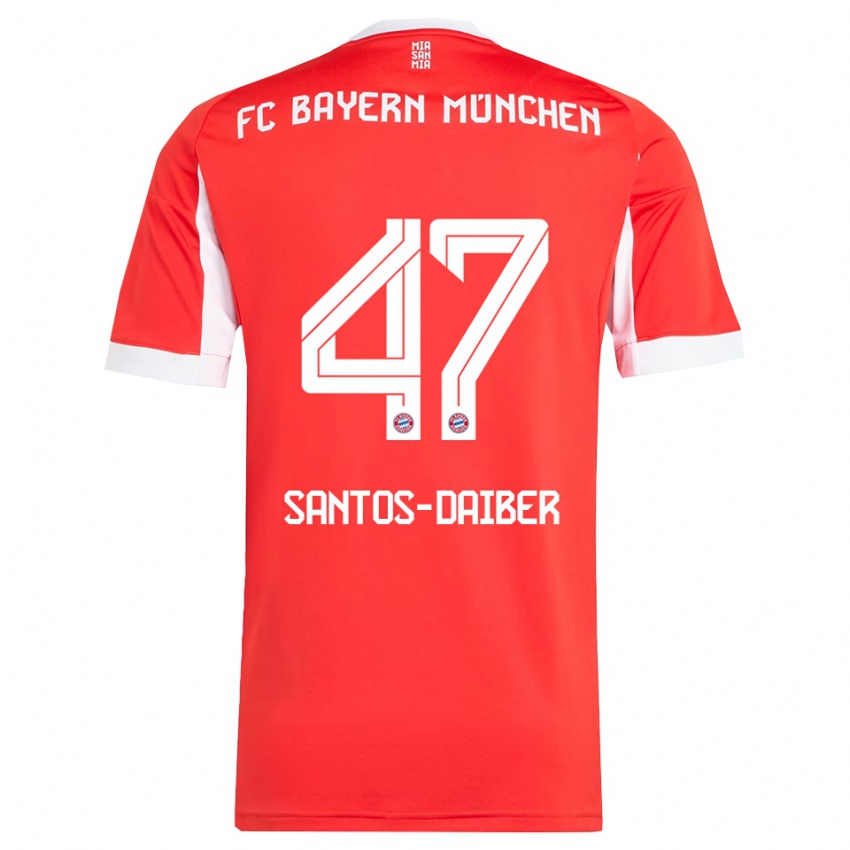 ילדים David Santos-Daiber #47 אדום לבן ג'רזי ביתית 2025/26 חולצה קצרה