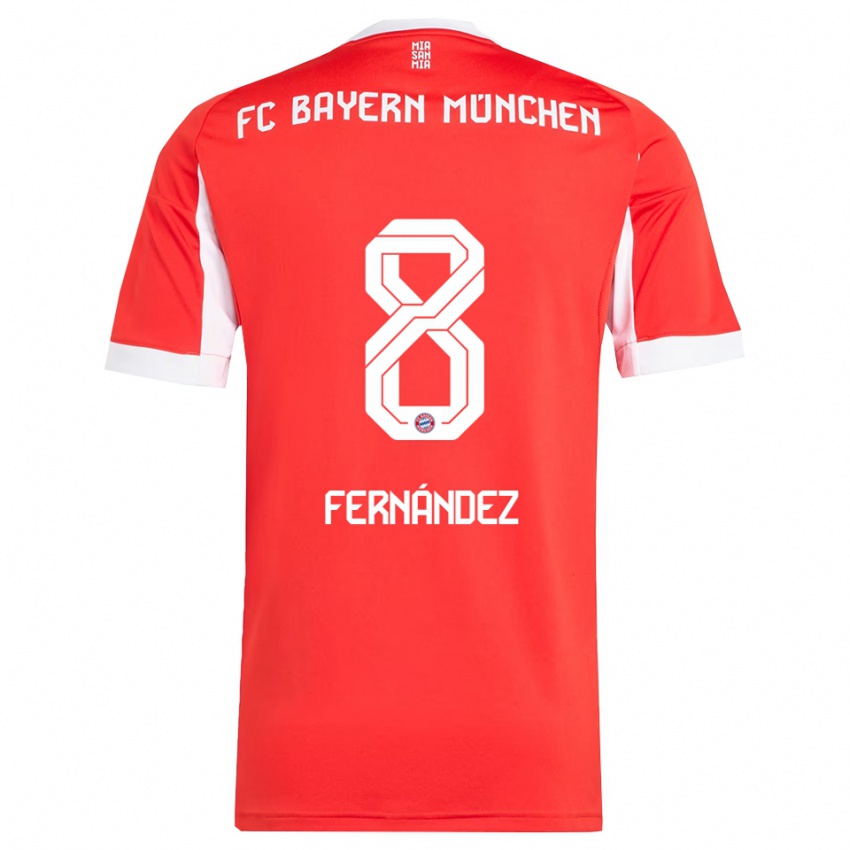 ילדים חאווייר פרננדס #8 אדום לבן ג'רזי ביתית 2025/26 חולצה קצרה