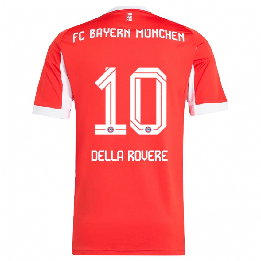 ילדים גווידו דלה רוברה #10 אדום לבן ג'רזי ביתית 2025/26 חולצה קצרה