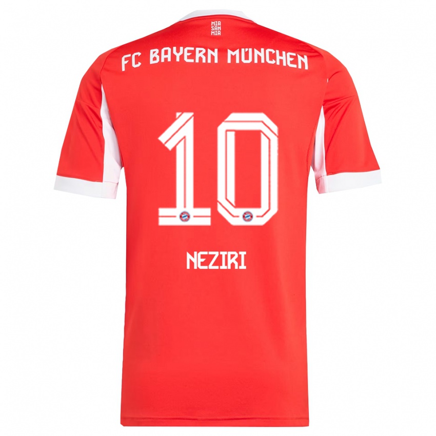 ילדים בהר נזירי #10 אדום לבן ג'רזי ביתית 2025/26 חולצה קצרה