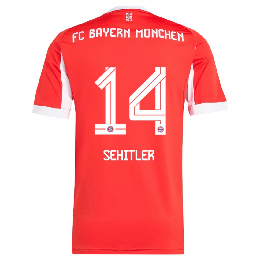 ילדים Alara Şehitler #14 אדום לבן ג'רזי ביתית 2025/26 חולצה קצרה