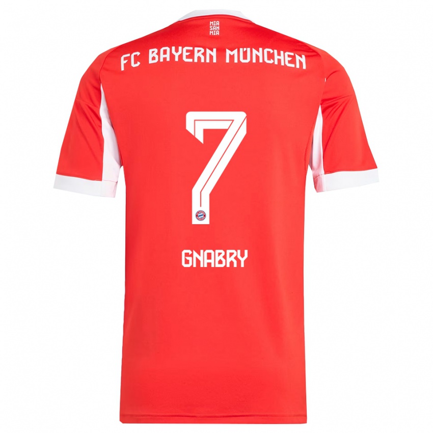 ילדים סרג' גנאברי #7 אדום לבן ג'רזי ביתית 2025/26 חולצה קצרה