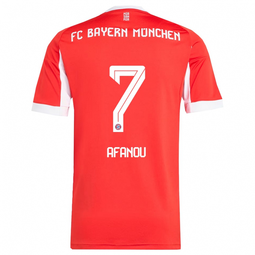 ילדים Chris Afanou #7 אדום לבן ג'רזי ביתית 2025/26 חולצה קצרה