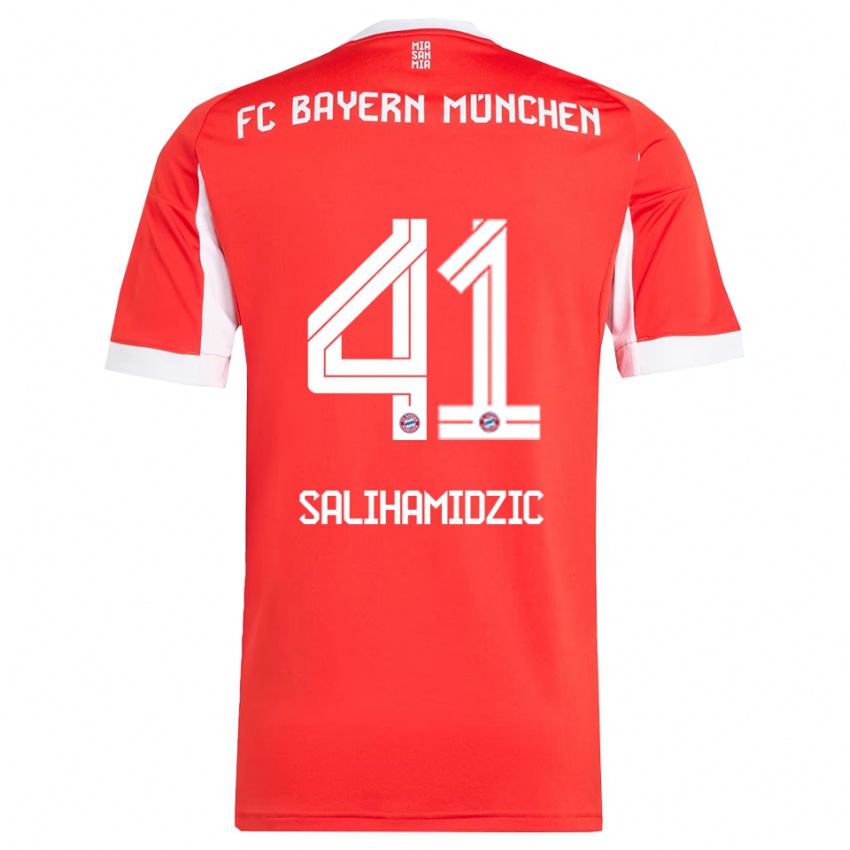 ילדים ניק סליהמיצ׳יץ׳ #41 אדום לבן ג'רזי ביתית 2025/26 חולצה קצרה