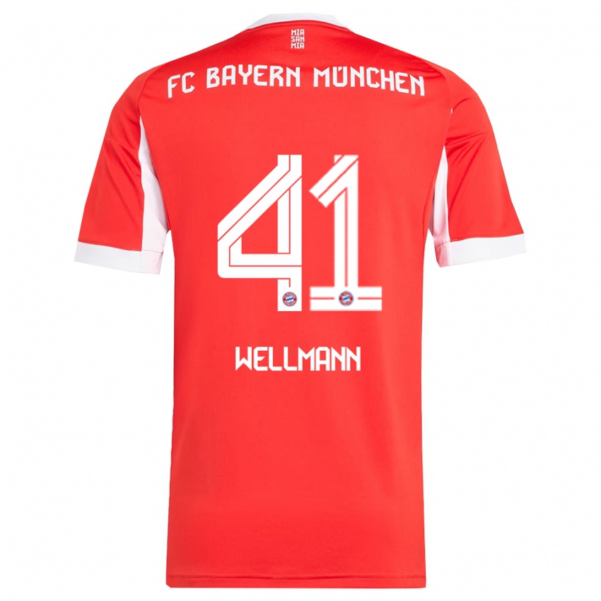 ילדים אנה ולמן #41 אדום לבן ג'רזי ביתית 2025/26 חולצה קצרה