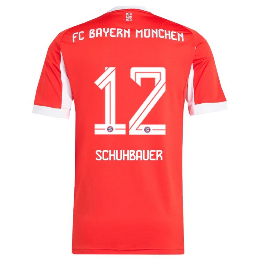 ילדים מקסימיליאן שוחבאוור #12 אדום לבן ג'רזי ביתית 2025/26 חולצה קצרה