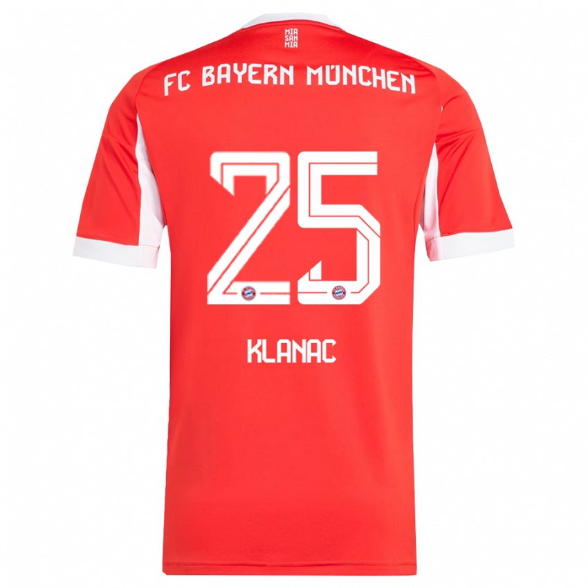 ילדים לוקה קלנאק #25 אדום לבן ג'רזי ביתית 2025/26 חולצה קצרה