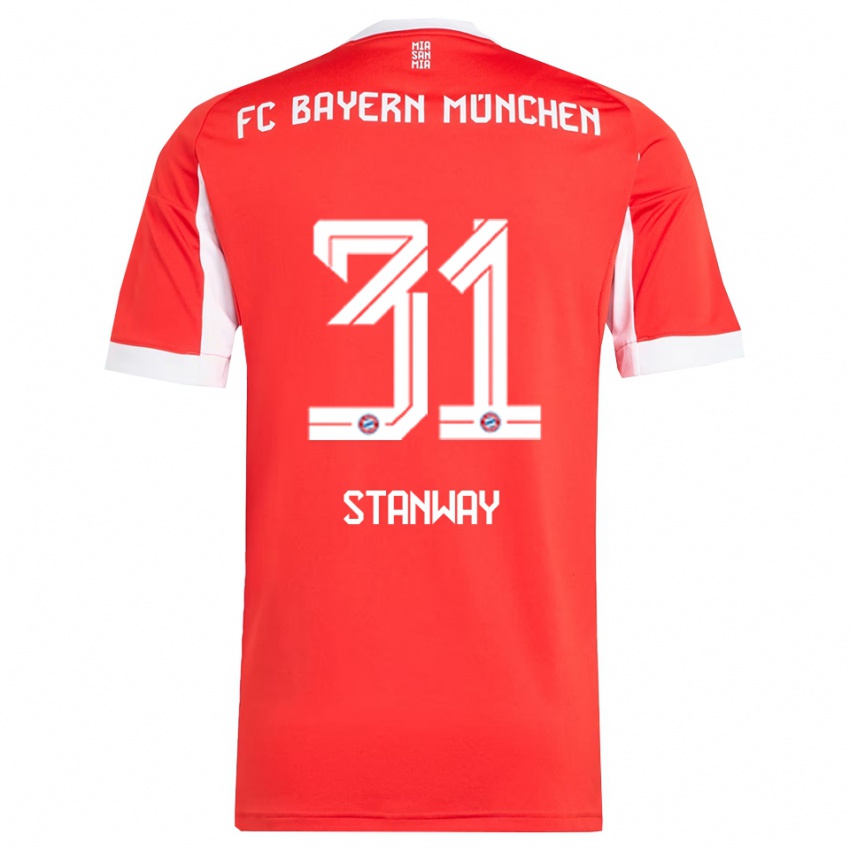 ילדים ג'ורג'יה סטנוויי #31 אדום לבן ג'רזי ביתית 2025/26 חולצה קצרה