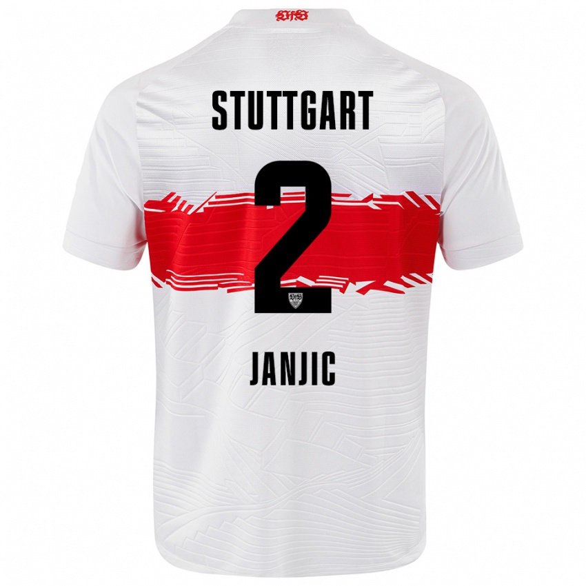 ילדים אנטוניו יאנג׳יץ׳ #2 לבן אדום ג'רזי ביתית 2025/26 חולצה קצרה