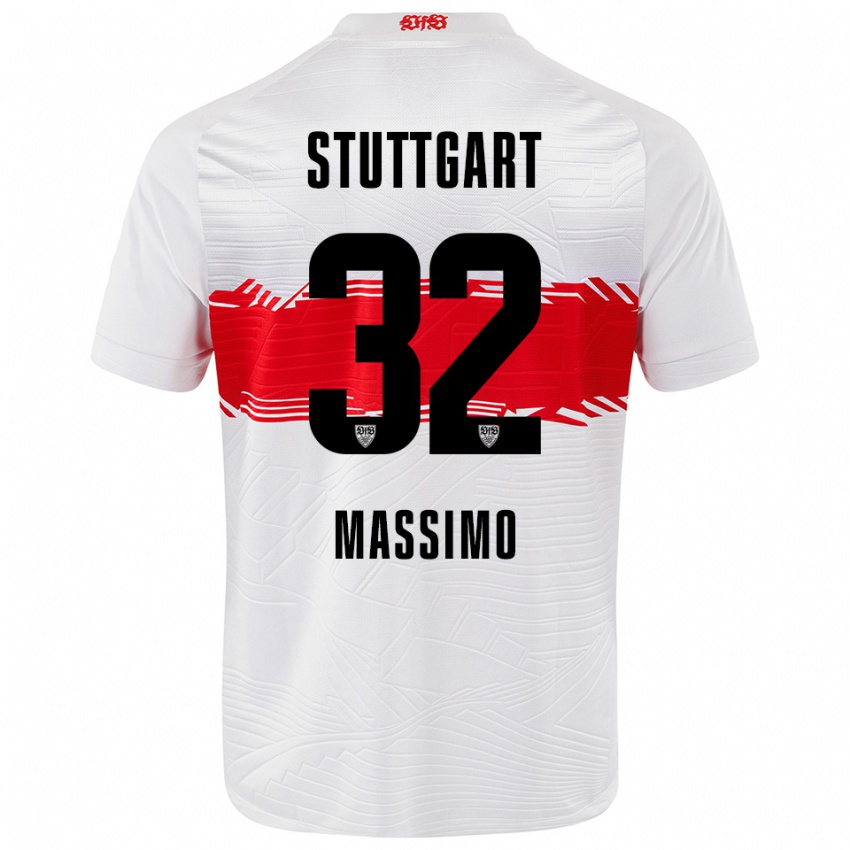 ילדים רוברטו מאסימו #32 לבן אדום ג'רזי ביתית 2025/26 חולצה קצרה