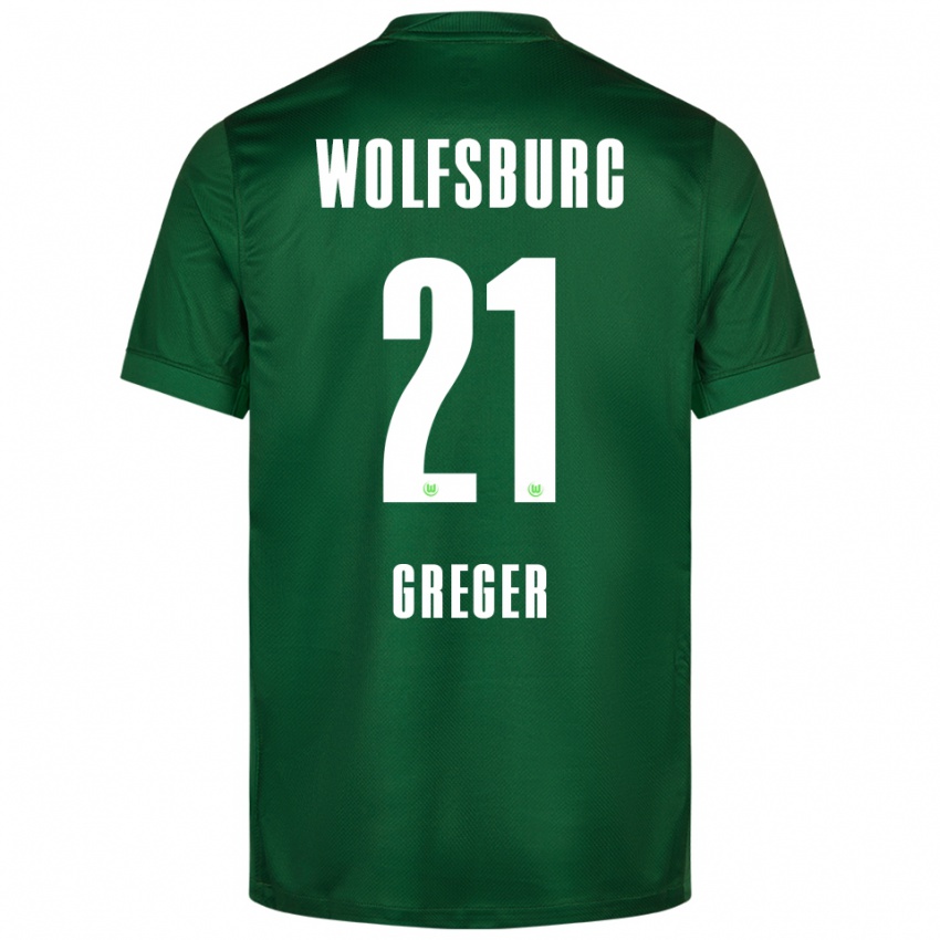 ילדים Max Greger #21 ירוק לבן ג'רזי ביתית 2025/26 חולצה קצרה