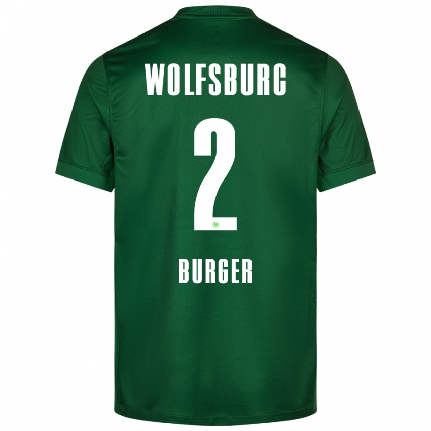 ילדים יאן בורגר #2 ירוק לבן ג'רזי ביתית 2025/26 חולצה קצרה