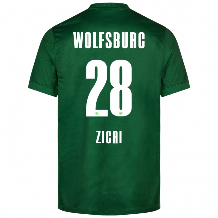 ילדים קורה נבנה זיקאי #28 ירוק לבן ג'רזי ביתית 2025/26 חולצה קצרה