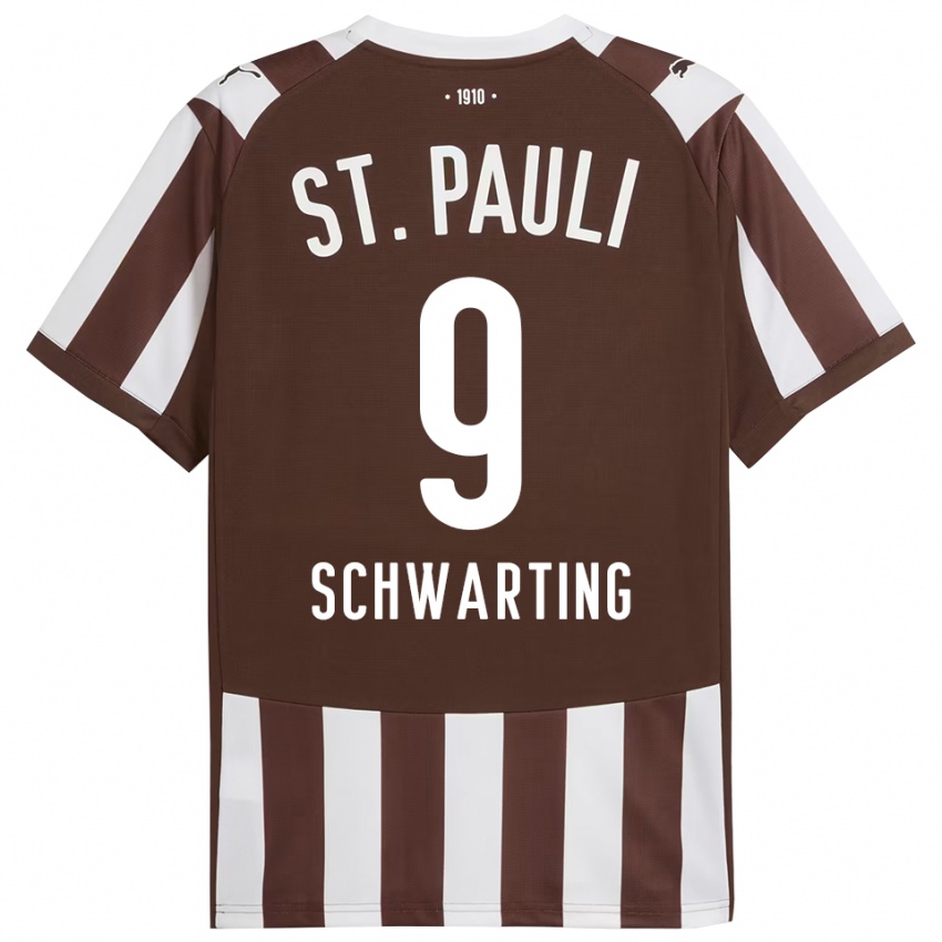 ילדים Dominik Schwarting #9 קפה לבן ג'רזי ביתית 2025/26 חולצה קצרה