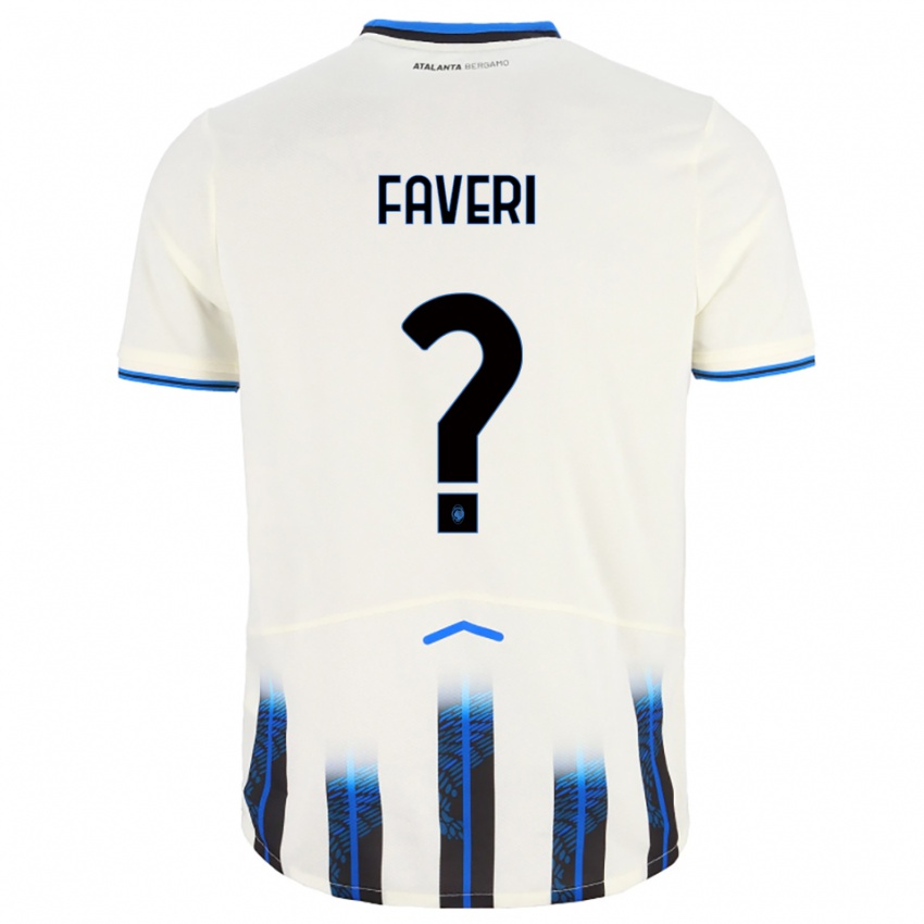 ילדים Mathias Faveri #0 לבן כחול הרחק ג'רזי 2025/26 חולצה קצרה