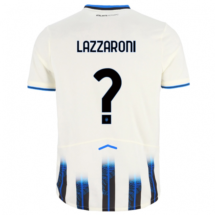 ילדים Andrea Lazzaroni #0 לבן כחול הרחק ג'רזי 2025/26 חולצה קצרה