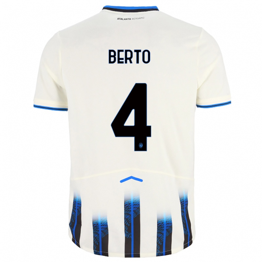 ילדים גבריאל ברטו #4 לבן כחול הרחק ג'רזי 2025/26 חולצה קצרה