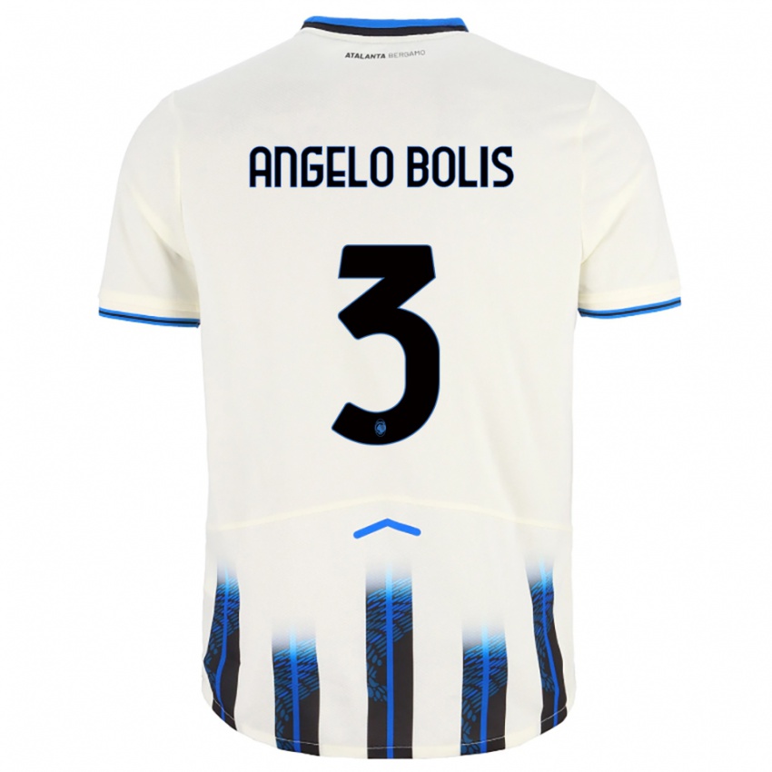 ילדים Tommaso Angelo Bolis #3 לבן כחול הרחק ג'רזי 2025/26 חולצה קצרה