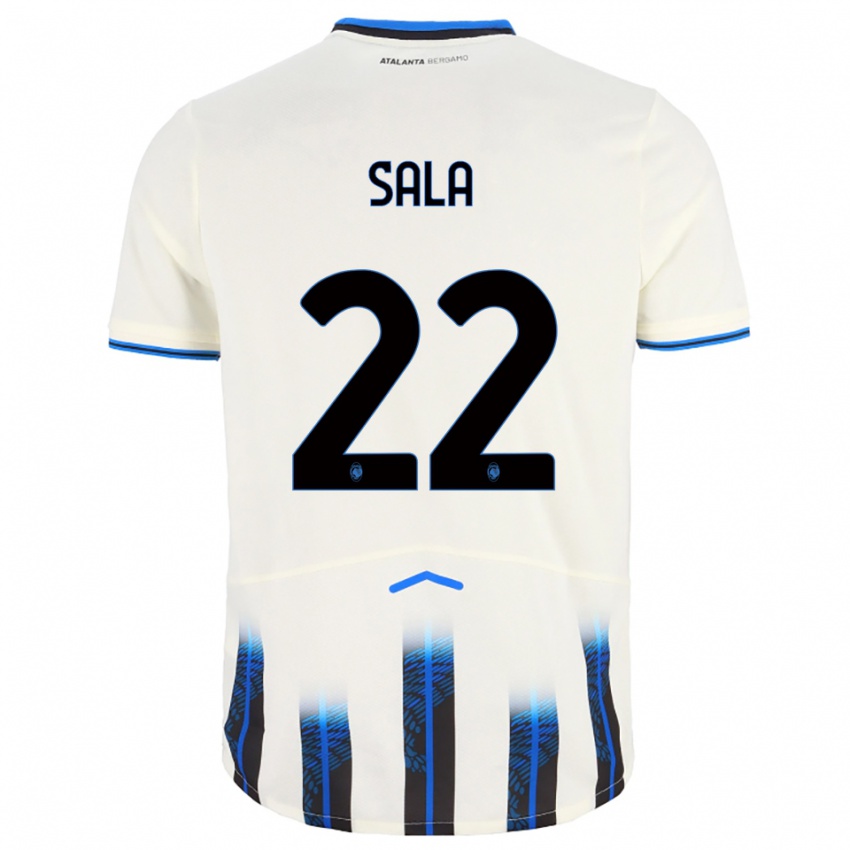 ילדים לורנצו סאלה #22 לבן כחול הרחק ג'רזי 2025/26 חולצה קצרה