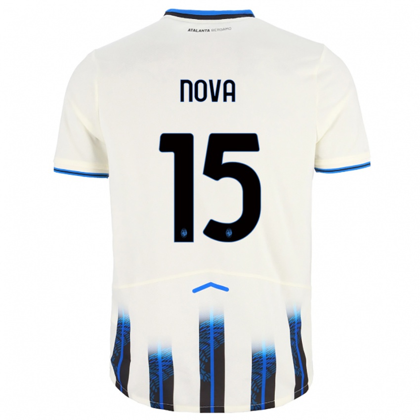 ילדים Riccardo Nova #15 לבן כחול הרחק ג'רזי 2025/26 חולצה קצרה