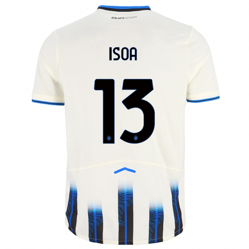 ילדים Isaac Isoa #13 לבן כחול הרחק ג'רזי 2025/26 חולצה קצרה ילדים Isaac Isoa #13 לבן כחול הרחק ג'רזי 2025/26 חולצה קצרה