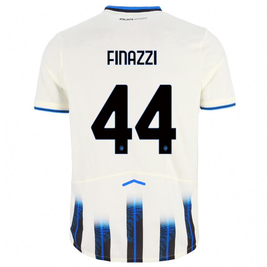 ילדים Riccardo Finazzi #44 לבן כחול הרחק ג'רזי 2025/26 חולצה קצרה