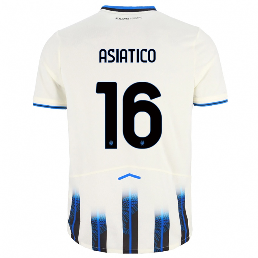 ילדים Pietro Asiatico #16 לבן כחול הרחק ג'רזי 2025/26 חולצה קצרה