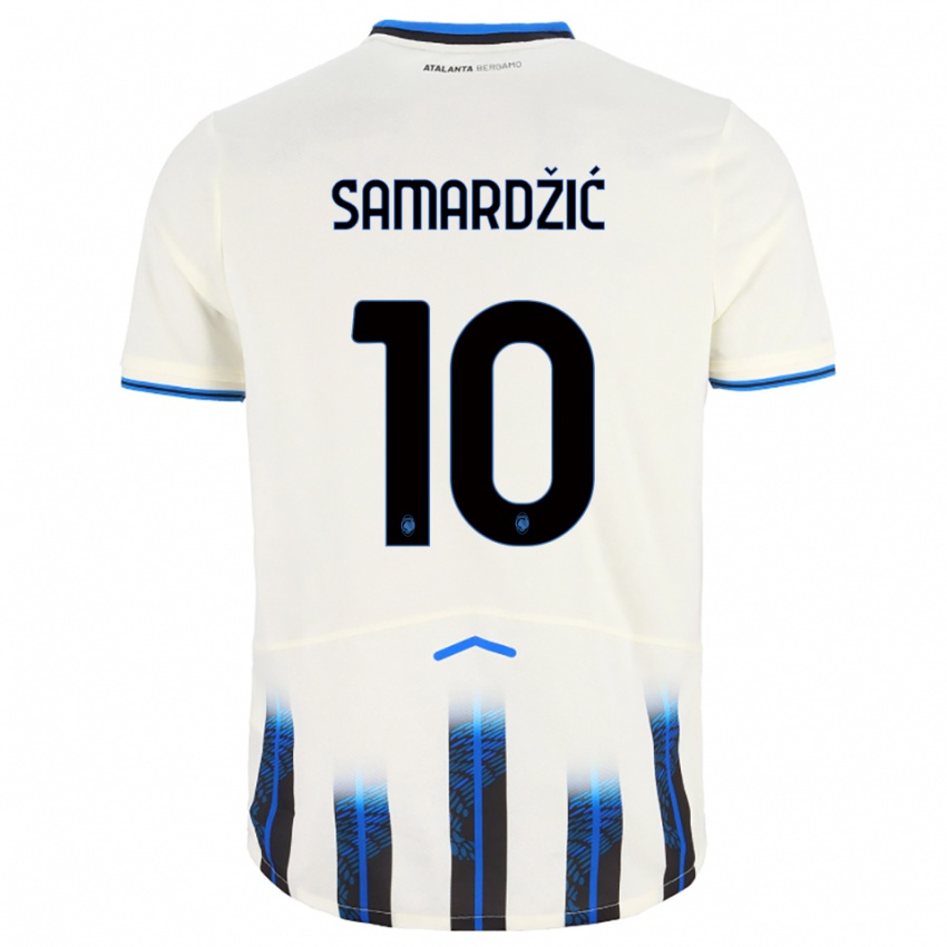 ילדים לזר סמרג'יץ' #10 לבן כחול הרחק ג'רזי 2025/26 חולצה קצרה