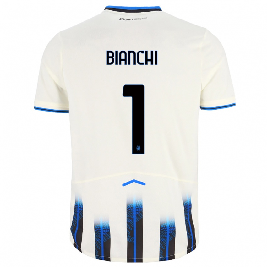 ילדים Mattia Bianchi #1 לבן כחול הרחק ג'רזי 2025/26 חולצה קצרה