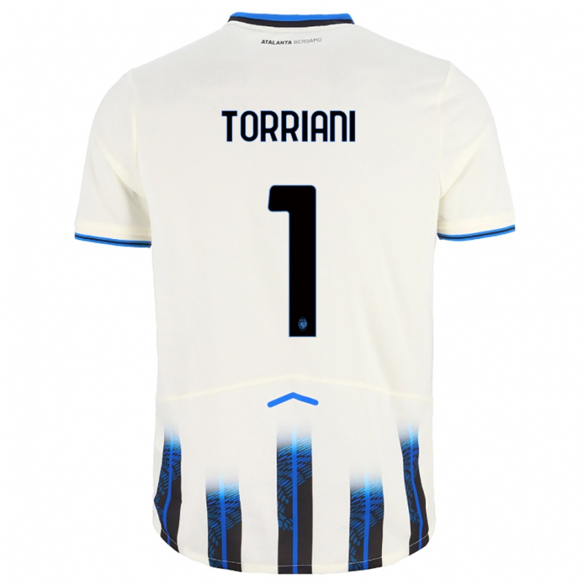 ילדים אנדריאה טוריאני #1 לבן כחול הרחק ג'רזי 2025/26 חולצה קצרה