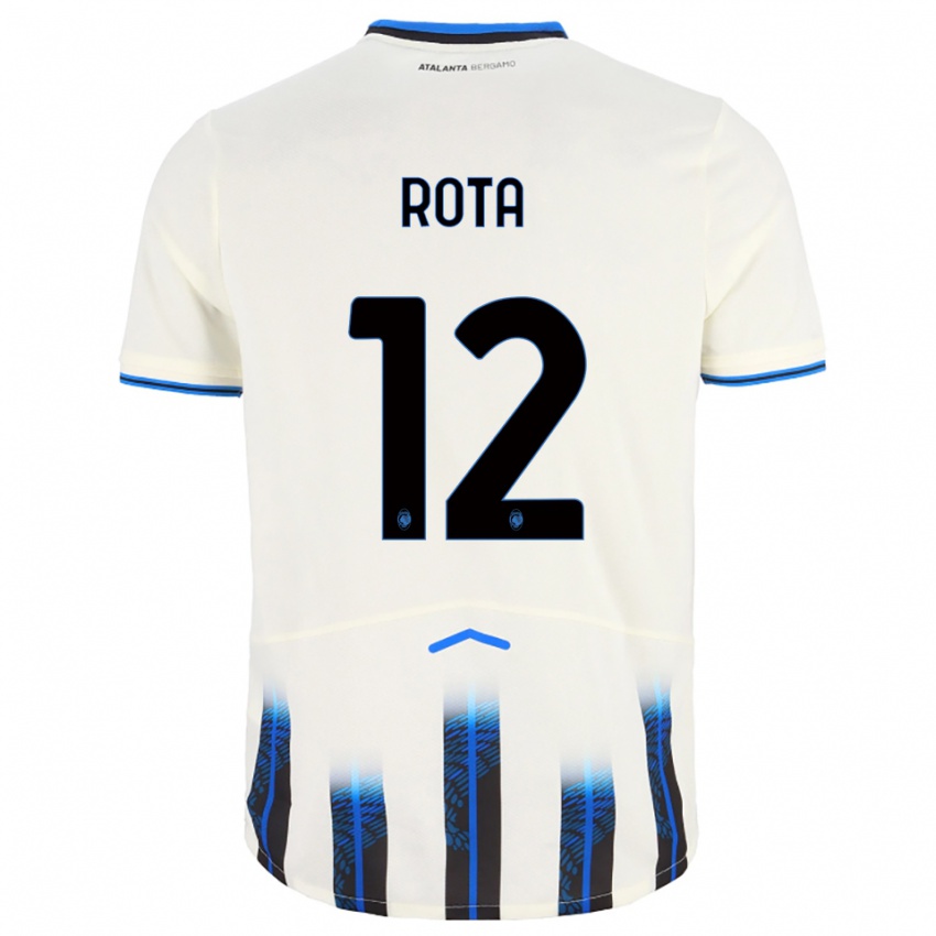 ילדים Nicolò Rota #12 לבן כחול הרחק ג'רזי 2025/26 חולצה קצרה