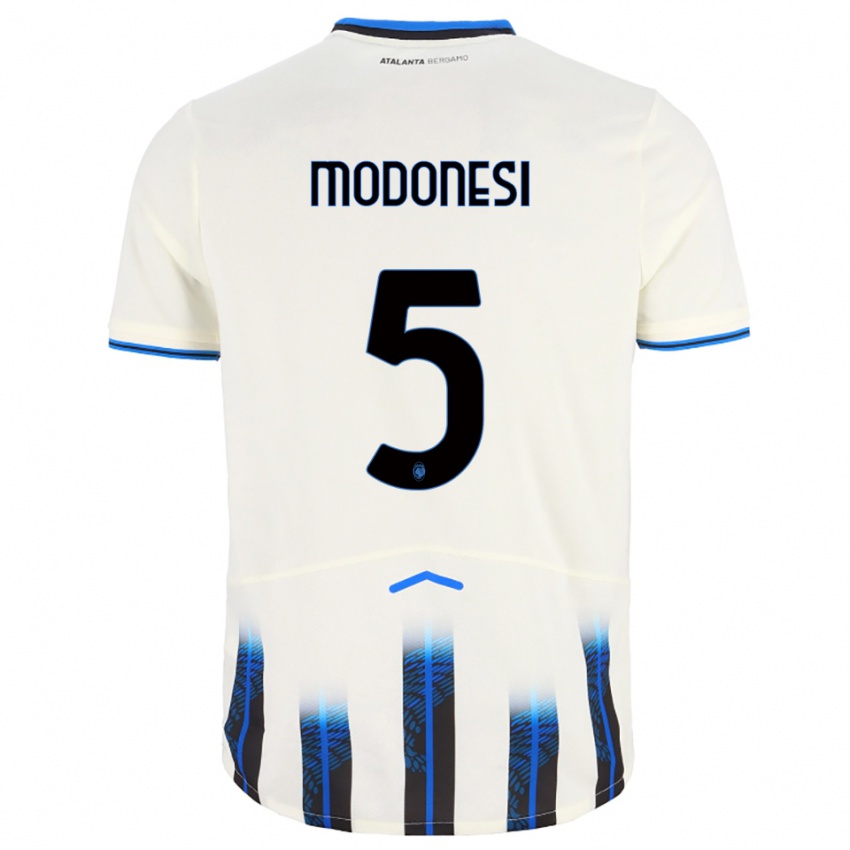 ילדים Giorgio Modonesi #5 לבן כחול הרחק ג'רזי 2025/26 חולצה קצרה