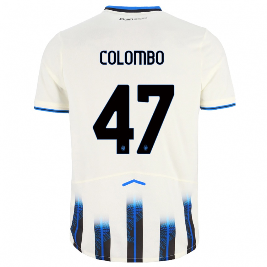ילדים מתאו קולומבו #47 לבן כחול הרחק ג'רזי 2025/26 חולצה קצרה