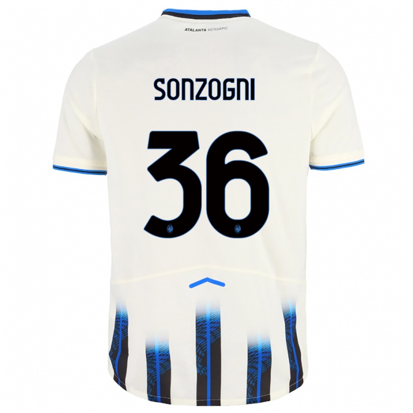 ילדים מתיה סונצוגני #36 לבן כחול הרחק ג'רזי 2025/26 חולצה קצרה