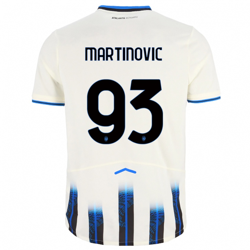 ילדים מלאניה מרטינוביץ' #93 לבן כחול הרחק ג'רזי 2025/26 חולצה קצרה