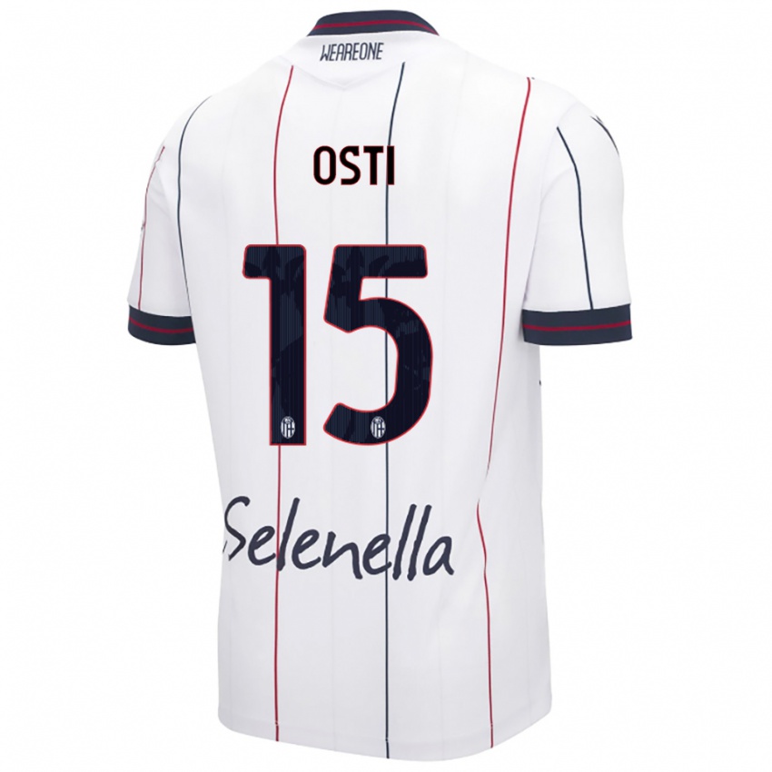 ילדים Gabriele Osti #15 לבן כחול מלכותי הרחק ג'רזי 2025/26 חולצה קצרה