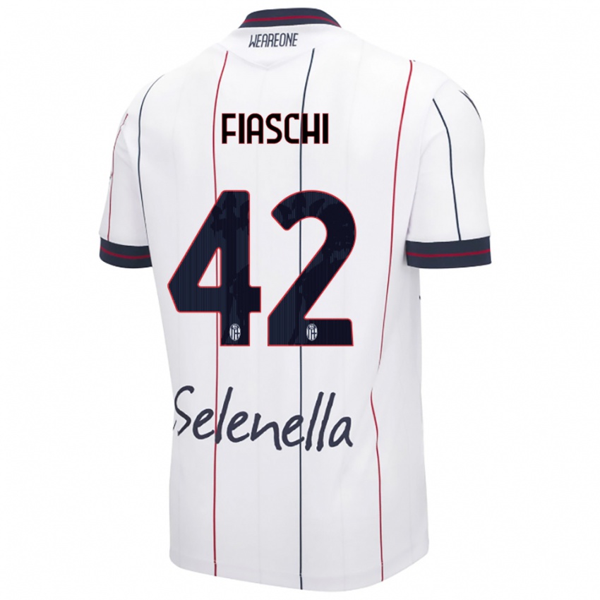 ילדים Marco Fiaschi #42 לבן כחול מלכותי הרחק ג'רזי 2025/26 חולצה קצרה