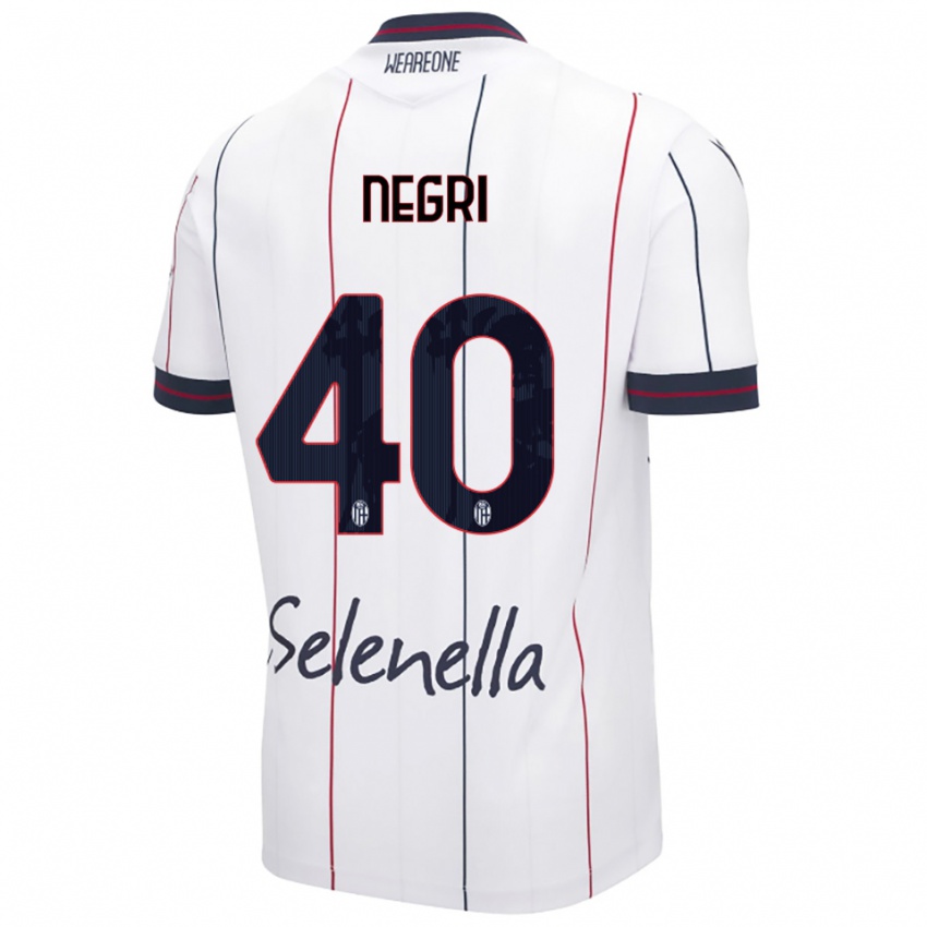 ילדים סימון נגרי #40 לבן כחול מלכותי הרחק ג'רזי 2025/26 חולצה קצרה