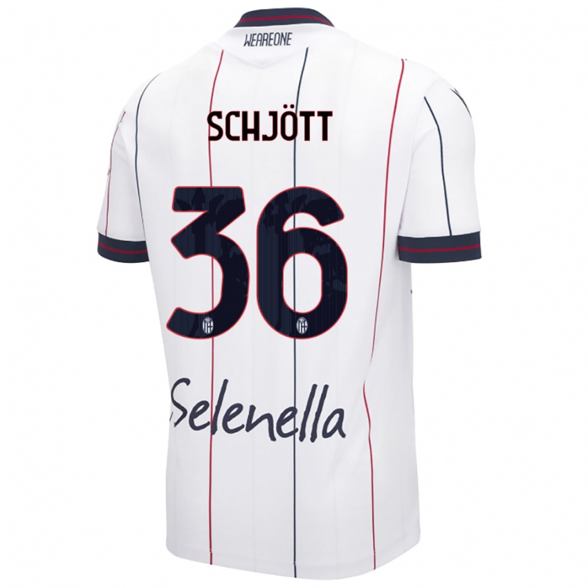 ילדים Gustav Schjött #36 לבן כחול מלכותי הרחק ג'רזי 2025/26 חולצה קצרה