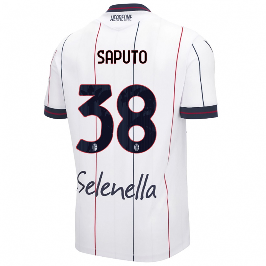 ילדים Jesse Saputo #38 לבן כחול מלכותי הרחק ג'רזי 2025/26 חולצה קצרה