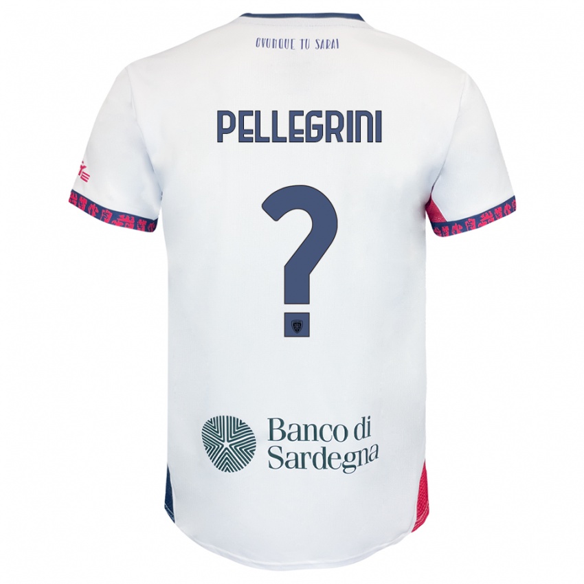 ילדים Nicolò Pellegrini #0 לבן נייבי אדום הרחק ג'רזי 2025/26 חולצה קצרה