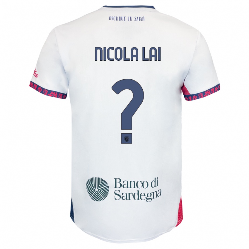 ילדים Nicola Lai #0 לבן נייבי אדום הרחק ג'רזי 2025/26 חולצה קצרה