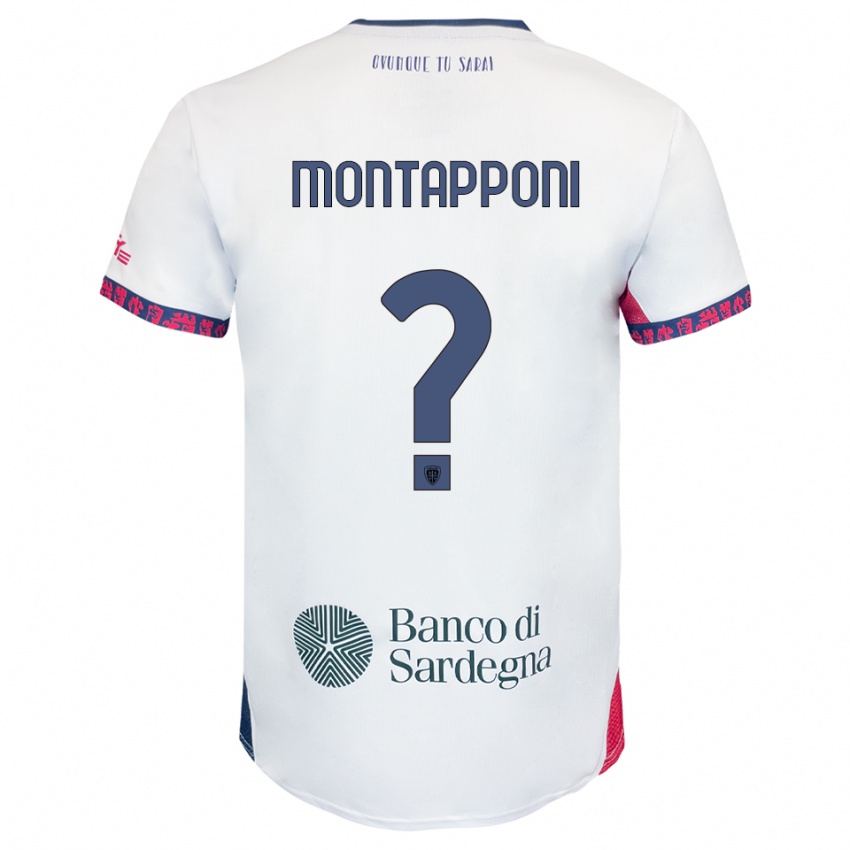 ילדים Leonardo Montapponi #0 לבן נייבי אדום הרחק ג'רזי 2025/26 חולצה קצרה