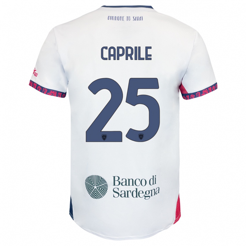 ילדים אליה קפרילה #25 לבן נייבי אדום הרחק ג'רזי 2025/26 חולצה קצרה